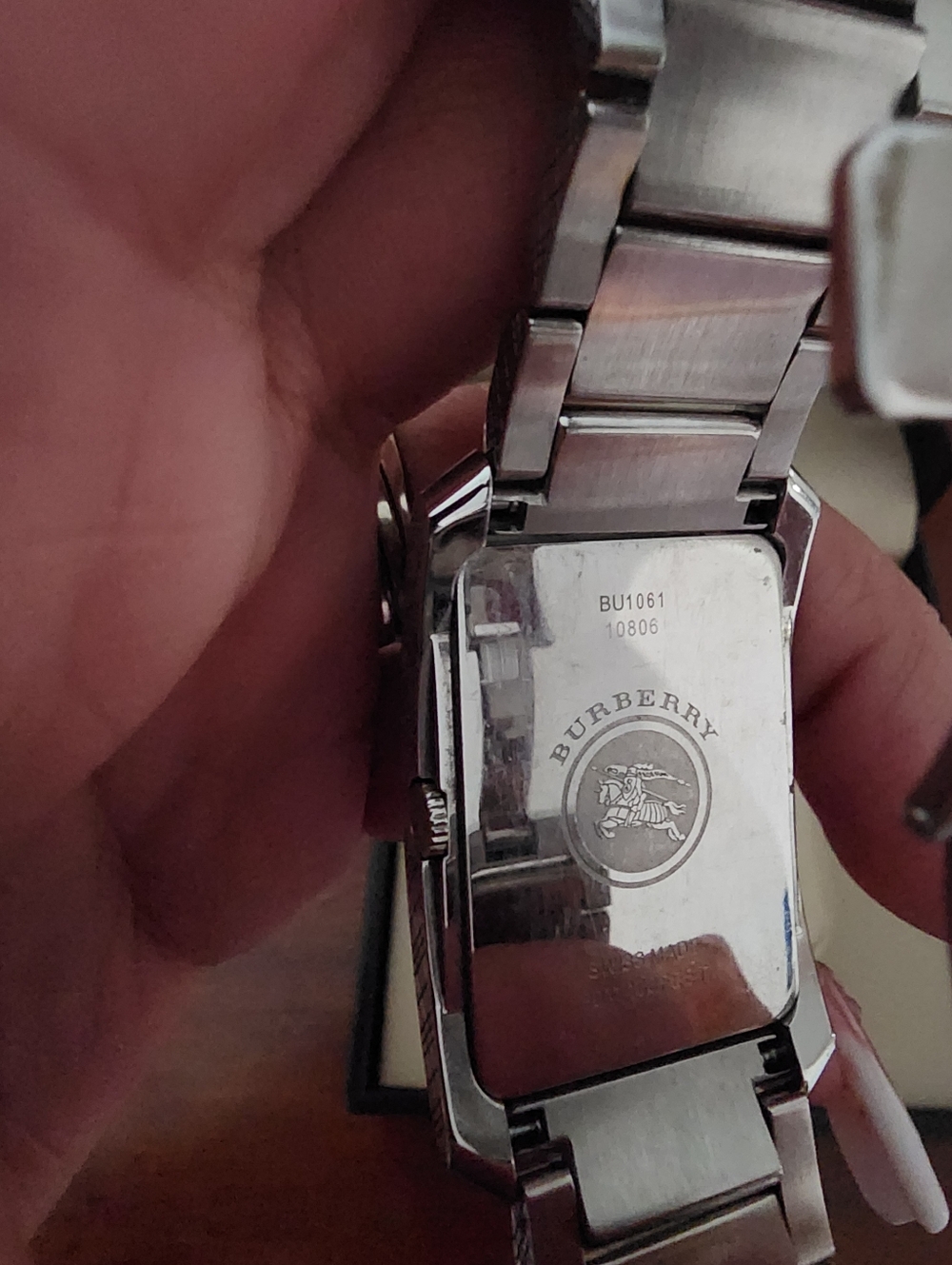 Burberry BU1061 Swiss Made Stainless Steel Watch 32x44mm Black Dial Date Box - Picture 10 of 12